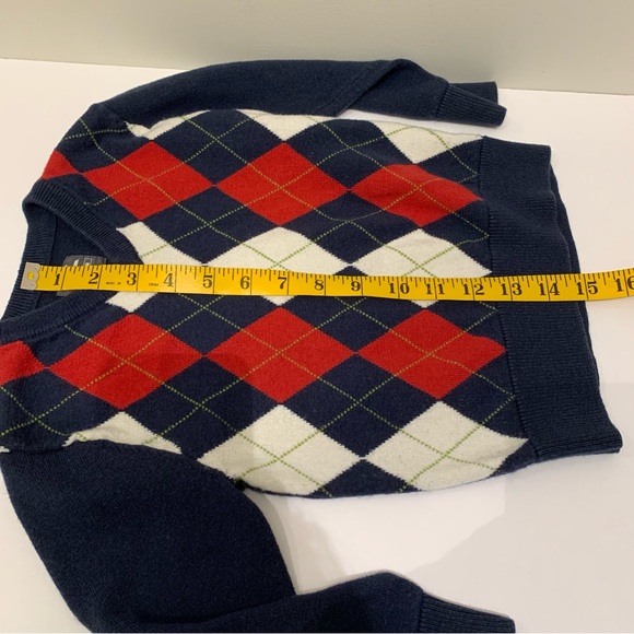 H&M Boys Argyle V-neck Wool Blend Sweater,Navy Red Cream Size US 3-4Y - Picture 6 of 7